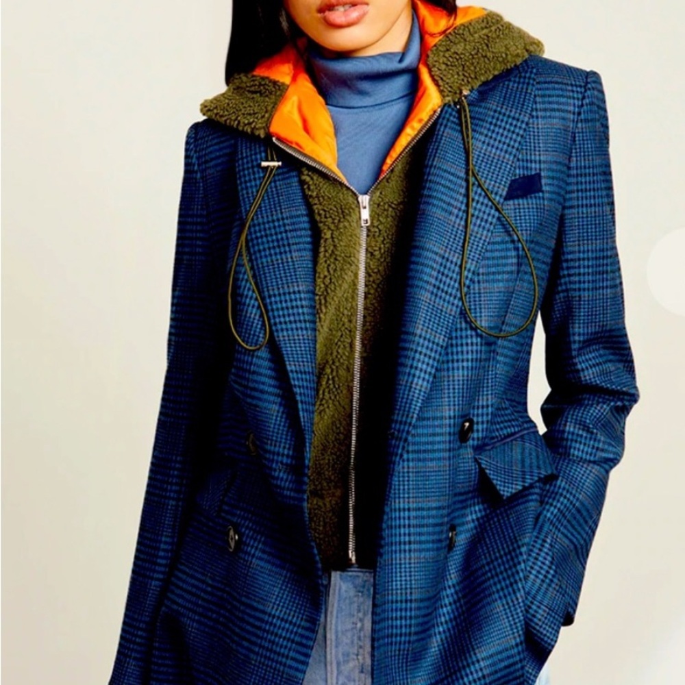 Veronica Beard Oakleigh Fleece Dickey in army green